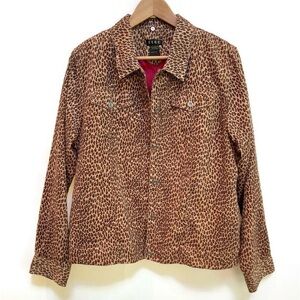 Vintage ELCC Animal Print Cheetah Jacket, Women's Size Large